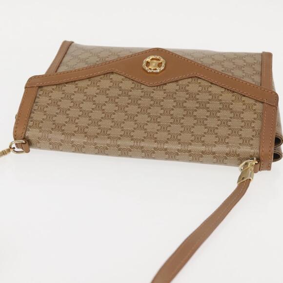 CELINE Macadam Canvas Shoulder Bag Pvc Beige Gold - Picture 6 of 12